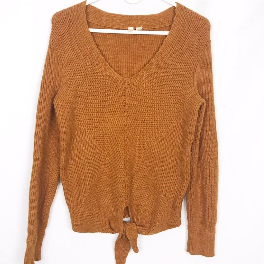 Anthropologie Moth Freeport Tie Front Sweater Size Large